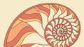 Artistic Nautilus Shell Top View with Intricate Spiral, vector design Generative AI Royalty Free Stock Photo