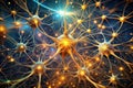 artistic neural network structure showcasing glowing synapses and complex neuron connections