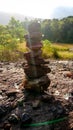 Artistic object Stack of the rock in nature landscape