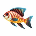 Artistic Ocean Scene Fish Illustration