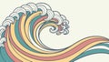 Artistic Ocean Wave: Stylized Flowing Sea Vector Design, vector design Generative AI Royalty Free Stock Photo