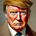 Artistic oil painting portrait of Donald Trump, High Definition 3840x3840, AI Generated Royalty Free Stock Photo