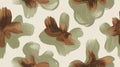 Artistic Olive Green and Brown Brushstrokes Form a Repeating Floral Pattern Royalty Free Stock Photo