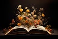 Artistic Open book flowers. Generate Ai