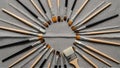 Artistic Paintbrushes Arranged in Circular Pattern for Creative Design Royalty Free Stock Photo