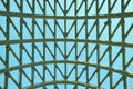 Artistic Pattern of the Metal Pipes of Bridge Roof View from Inside Royalty Free Stock Photo