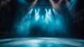 Artistic performances stage light background with spotlight illuminated the stage. Empty podium, smoke Royalty Free Stock Photo