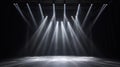 Artistic performances stage light background with spotlight illuminated the stage. Empty podium, smoke Royalty Free Stock Photo