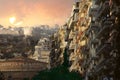 Sunrise over the medieval castle of Thessaloniki
