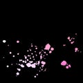 Artistic pink paint blobs on black background