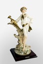 Artistic porcelain isolated over white. Figurine.