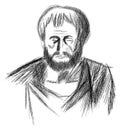 Artistic portrait of Aristotle isolated