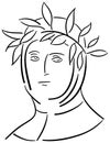 Artistic portrait of Francesco Petrarca isolated Royalty Free Stock Photo