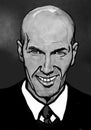 Artistic portrait illustration of former French soccer player Zinedine Zinade, now Real Madrid football club coach