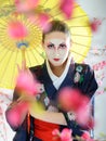 Artistic portrait of japan geisha woman