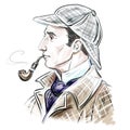 Artistic portrait of Sherlock Holmes