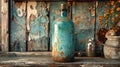 Artistic portrayal of an old and weathered antique bottle, highlighting its timeless beauty and ch Royalty Free Stock Photo