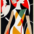 an artistic poster with multiple images of different women and a woman