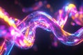 An artistic poster. Nanotechnology applied in virtual reality. A neural network based on artificial intelligence
