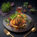 Culinary Delights - Artistic Food Presentation with Gastronomic Creativity - Generated using AI Technology