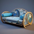 Artistic Psychedelic Couch 3d Model In Disney Animation Style