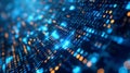Artistic quantum encryption technology binary code with blurred effect warm colors, science research development