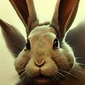 Artistic Rabbit Abstract Background Cartoon