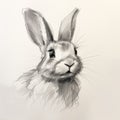 Artistic Rabbit Pencil Sketch With Unique Filter Effects And Brushwork Techniques