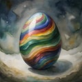 Artistic Rainbow Egg for a Festive Easter Display Royalty Free Stock Photo