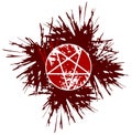 Artistic Red pentacle made with spots isolated Royalty Free Stock Photo