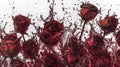 Artistic red roses in dynamic splash of liquid closeup image, ai generated Royalty Free Stock Photo
