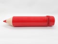 Artistic Red Writing Utensils Case with Unique Special Design of Huge Pencil Shape for Kids in White Isolated Background 03