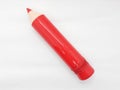 Artistic Red Writing Utensils Case with Unique Special Design of Huge Pencil Shape for Kids in White Isolated Background 09