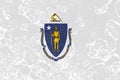 Massachusetts State Flag on Sand Royalty Free Stock Photo