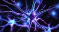 Artistic Rendering of Neurons with Glowing Synapses, Emphasizing Neural Network Activity Royalty Free Stock Photo