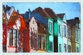 A Row of Colorful Homes in San Francisco, California