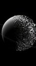 Abstract Geometric Sphere with Shattered Surface on Black Background Royalty Free Stock Photo