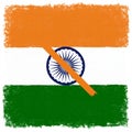 An artistic rendition of the Indian flag features three horizontal bands of saffron at th Royalty Free Stock Photo
