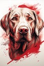 Artistic Rendition: Labrador Retriever in Illustrative Glory