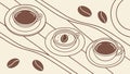 Artistic Representation of Coffee Cups and Beans, Inviting Rich Aroma Vector Design Generative AI Royalty Free Stock Photo