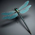 An artistic representation of a dragonfly featuring advanced robotic enhancements.