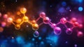 artistic representation of gas molecules in vibrant neon colors