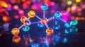 artistic representation of gas molecules in vibrant neon colors