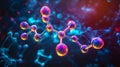 artistic representation of gas molecules in vibrant neon colors
