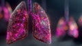 An artistic representation of human lungs, featuring a network of illuminated Royalty Free Stock Photo