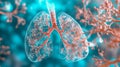 Artistic representation of human lungs highlighting bronchial structures and airway network Royalty Free Stock Photo