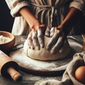 artistic representation of kneading flour, which expresses creativity