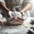 artistic representation of kneading flour, which expresses creativity, symbolic