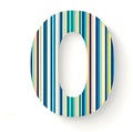 Colorful striped number zero design, featuring vibrant vertical lines in various shades, creating a modern and artistic Royalty Free Stock Photo