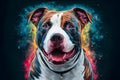 Artistic representation pitbull image portrayed with colorful art